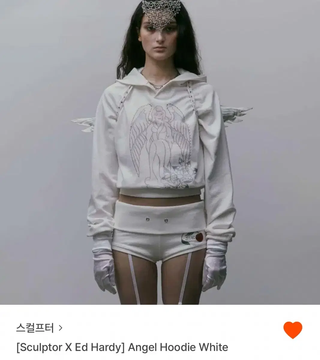 Sculptor X Ed Hardy] Angel Hoodie White | 브랜드 중고거래 플랫폼